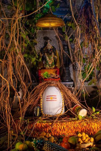 Decorated temple altar